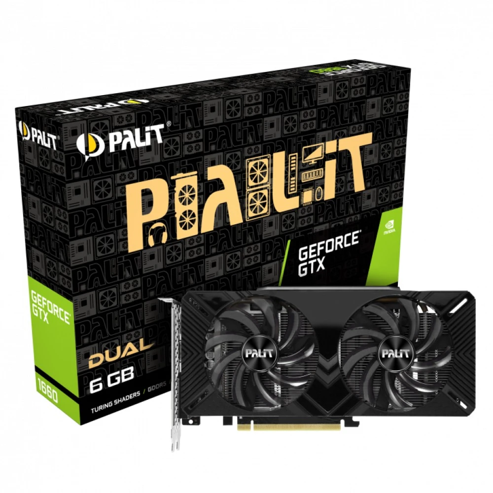 Видеокарта Palit PA-GTX1660 DUAL 6G NE51660018J9-1161C 6 ГБ