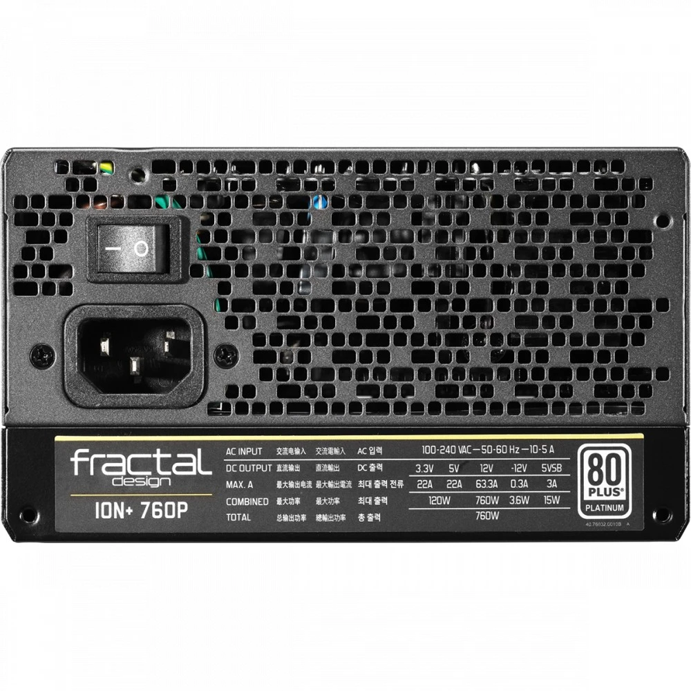 Блок питания FRACTAL DESIGN Ion+ Platinum 760W FD-PSU-IONP-760P-BK-EU 760 Вт