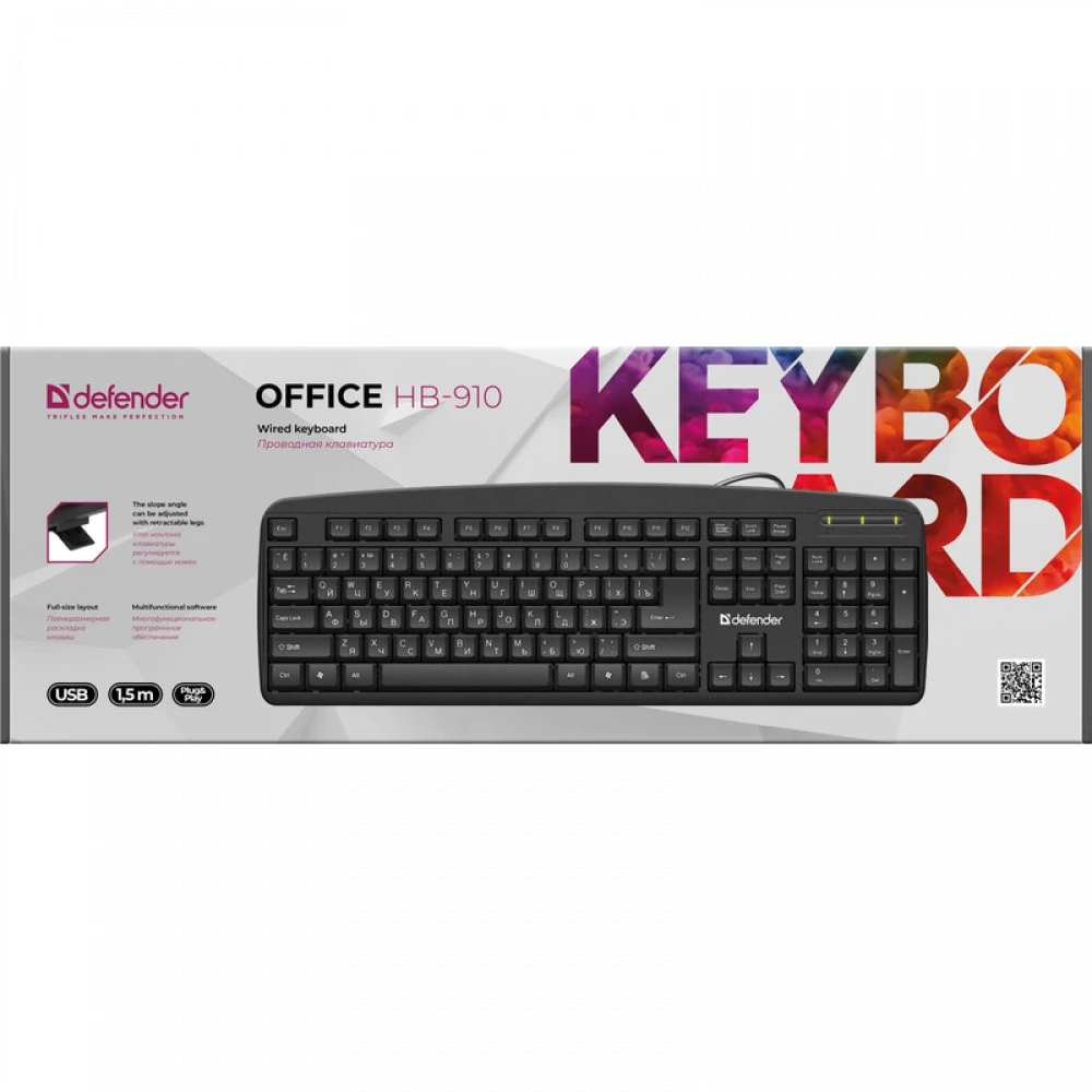 Клавиатура Defender Office HB-910 45910 Проводная, USB