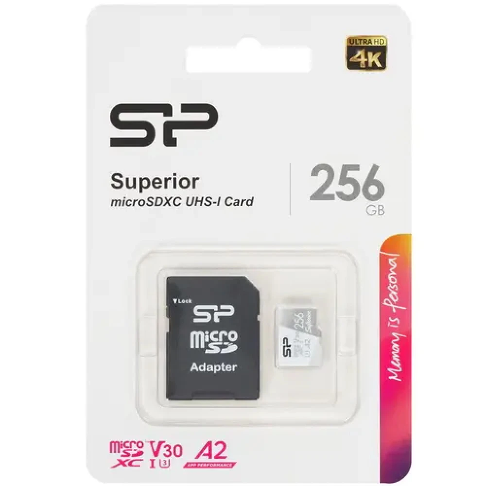 Флеш (Flash) карты Silicon Power Superior microSDXC 256 ГБ [SP256GBSTXDA2V20SP] 256 ГБ