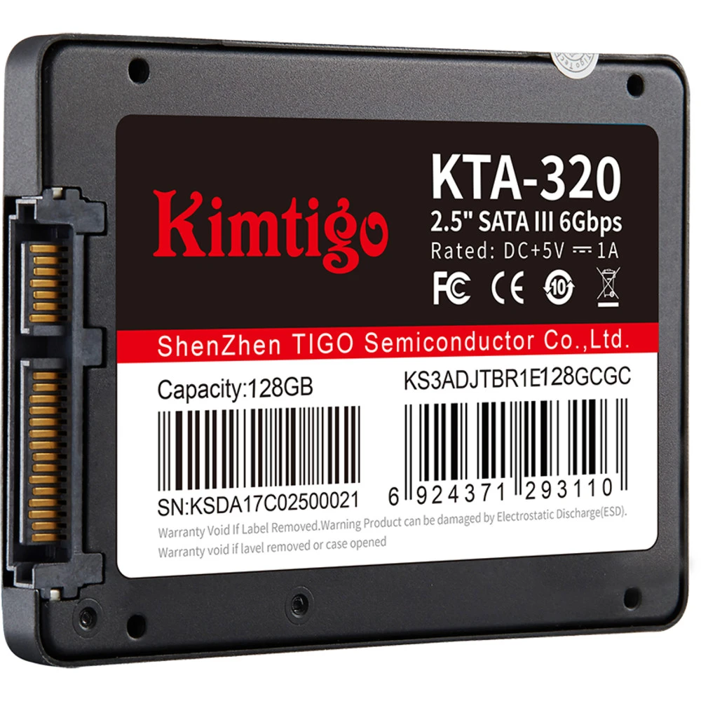 Жесткий диск Kimtigo 128 ГБ KTA-320-SSD 128G SSD (твердотельные), 128 ГБ, 2.5 дюйма, SATA