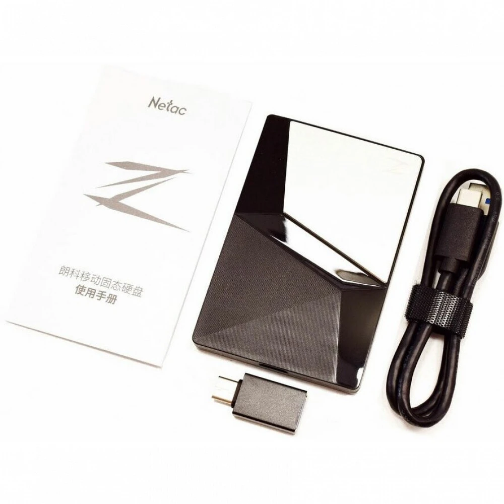 Внешние накопители Netac Z7S NT01Z7S-002T-32BK 2 ТБ, Разъём USB Type-C