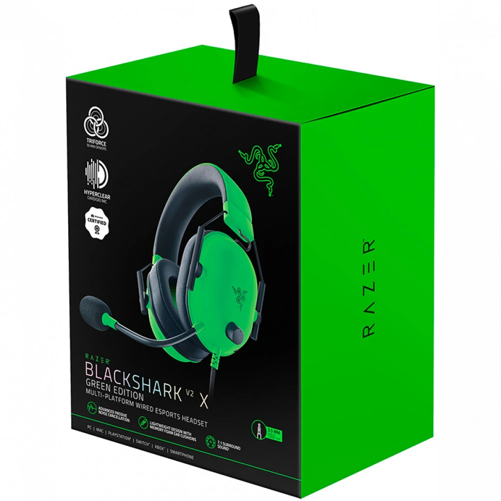 Наушники Razer Blackshark V2 X Green RZ04-03240600-R3M1