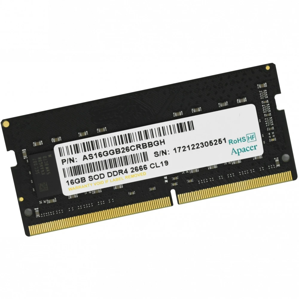 ОЗУ Apacer 16 ГБ ES.16G2V.PRH SO-DIMM, DDR4, 16 Гб, 2666 МГц