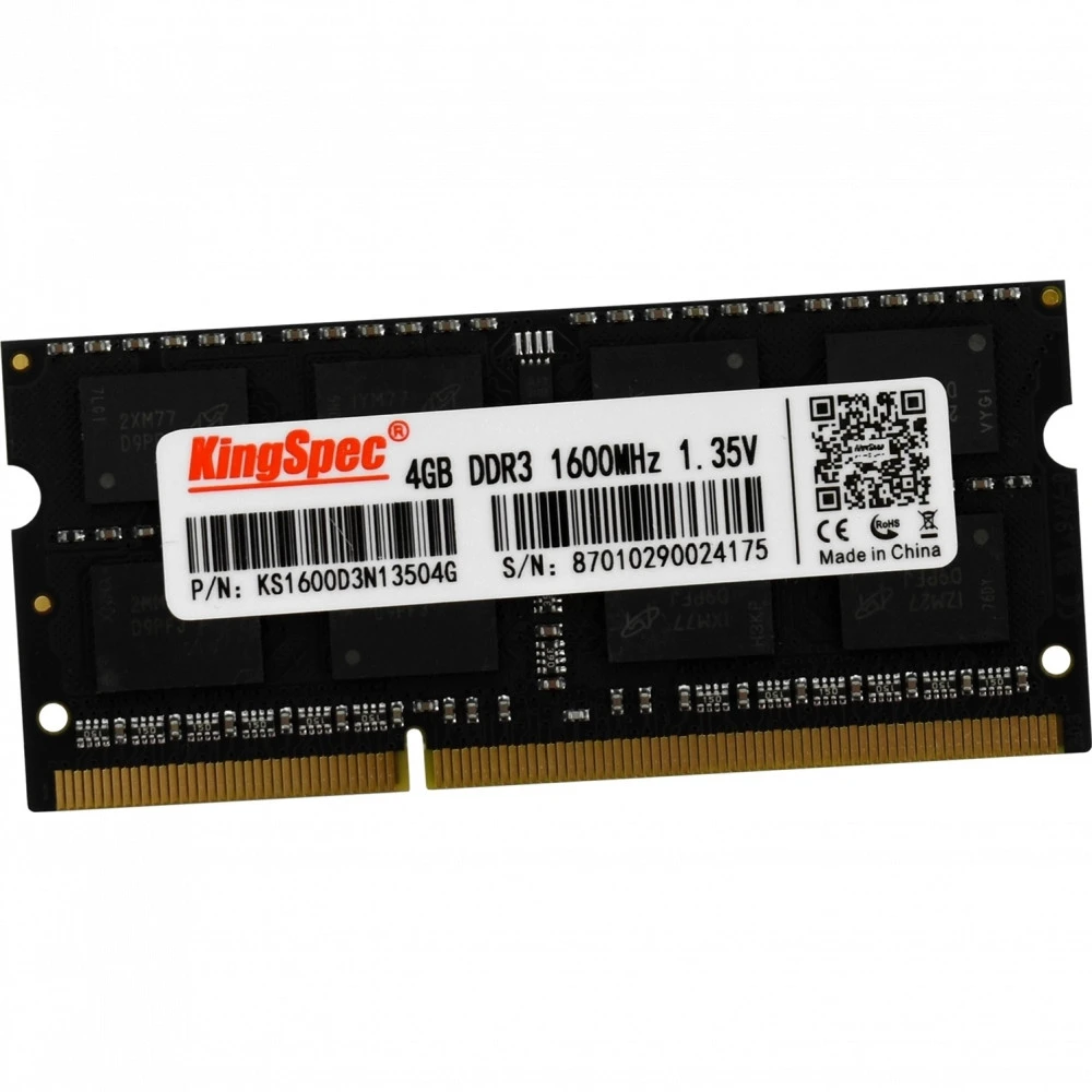 ОЗУ KingSpec 4 ГБ KS1600D3N13504G SO-DIMM, DDR3, 4 Гб, 1600 МГц