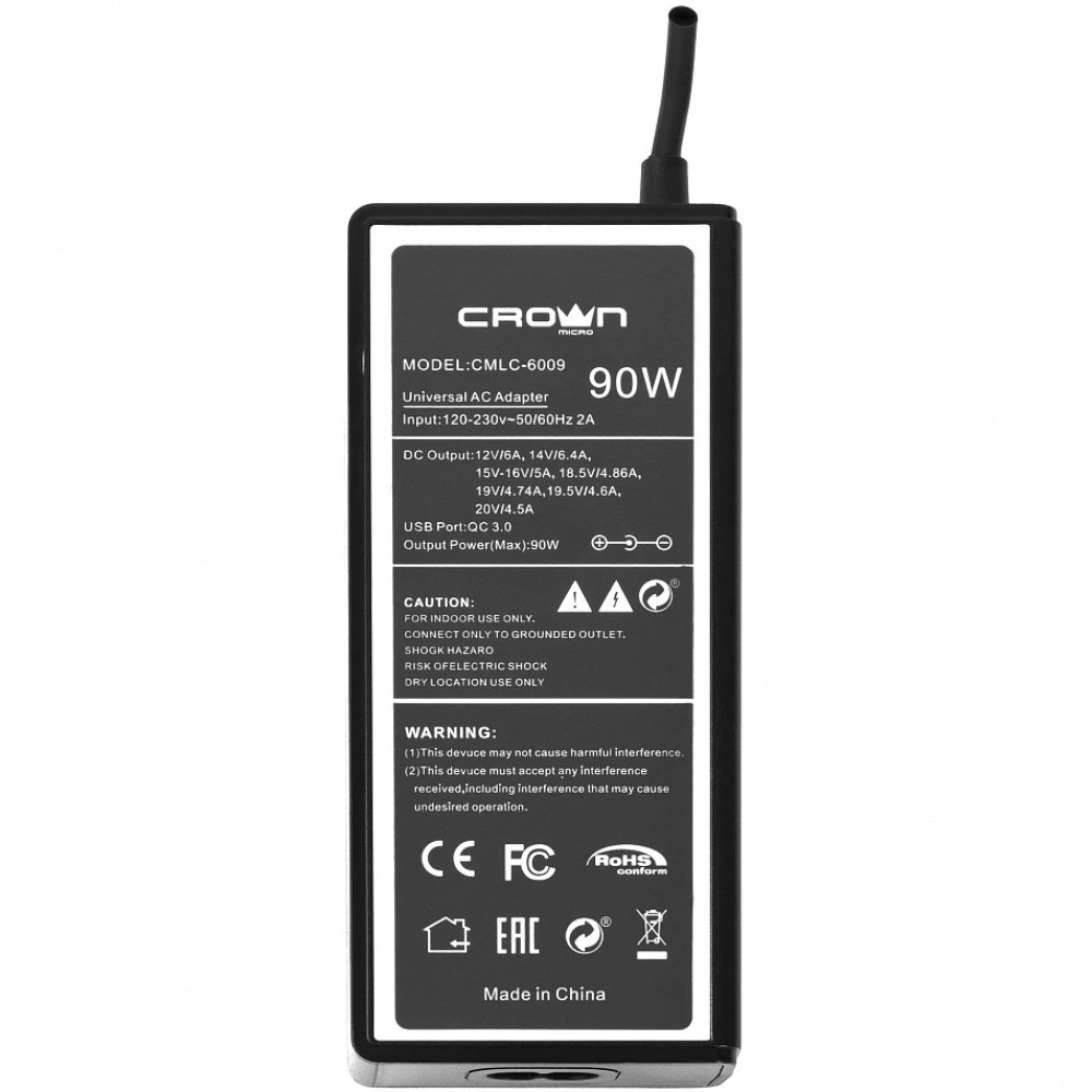 Блок питания для ноутбуков CROWN micro CMLC-6009