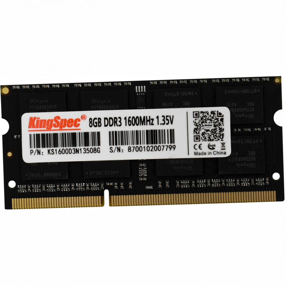 ОЗУ KingSpec 8 ГБ KS1600D3N13508G SO-DIMM, DDR3, 8 Гб, 1600 МГц