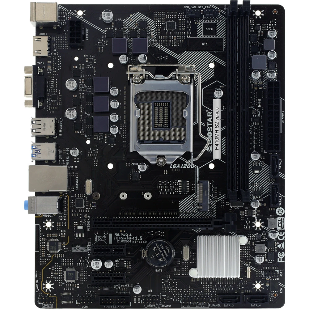Материнская плата BIOSTAR H410MH S2 Micro-ATX, LGA 1200