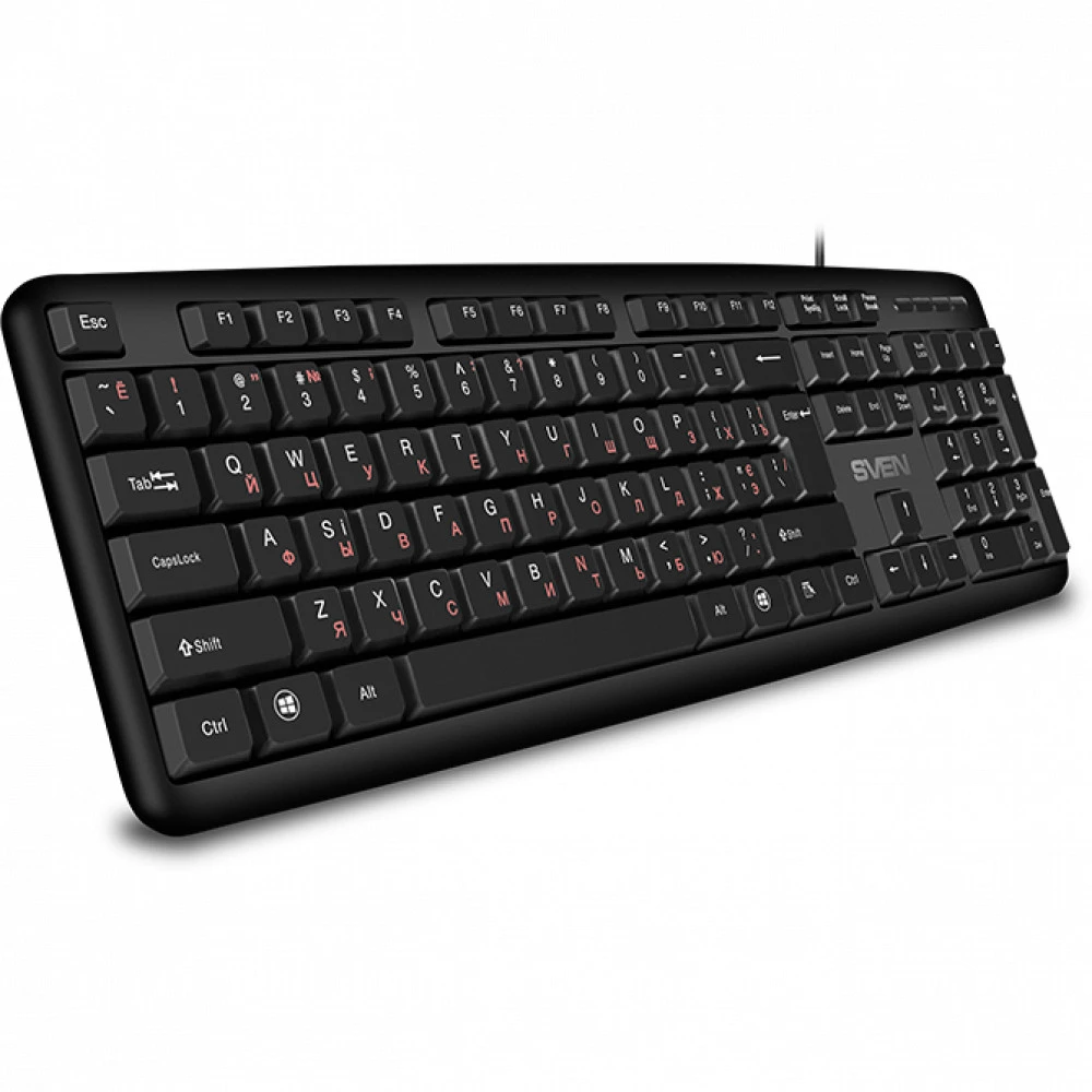 Клавиатура Sven KB-S230 чёрная (104кл, каб. 2м) SV-018399 Проводная, USB