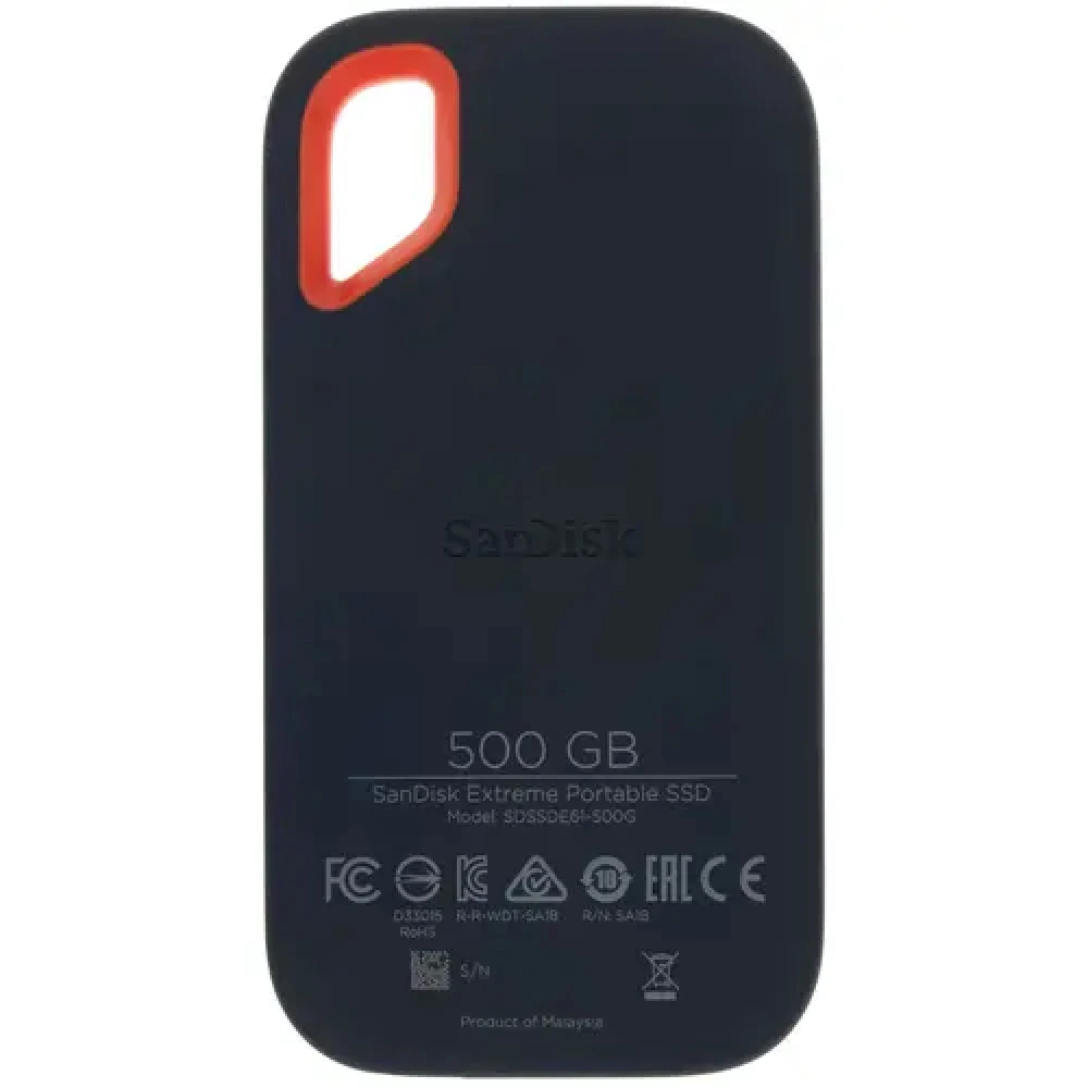 Внешние накопители SanDisk Extreme Portable SSD V2 [SDSSDE61-500G-G25] 500 ГБ, Разъём USB Type-C