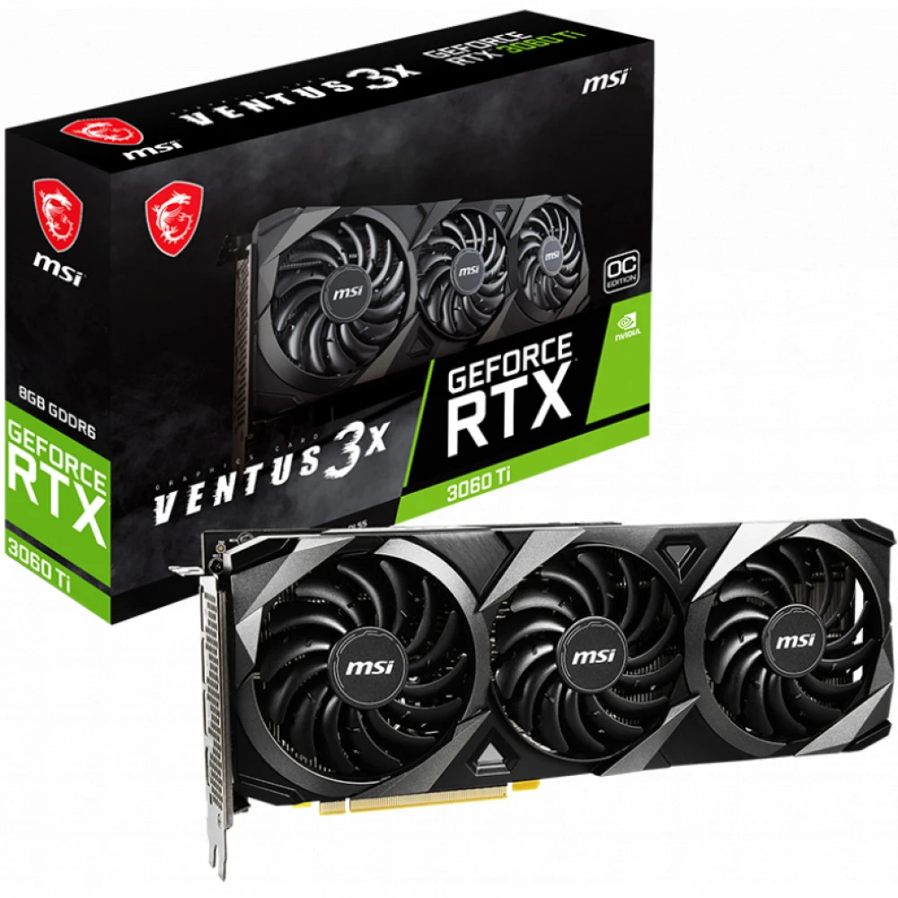 Видеокарта MSI RTX 3060 Ti VENTUS 3X 8G LHR 8 ГБ