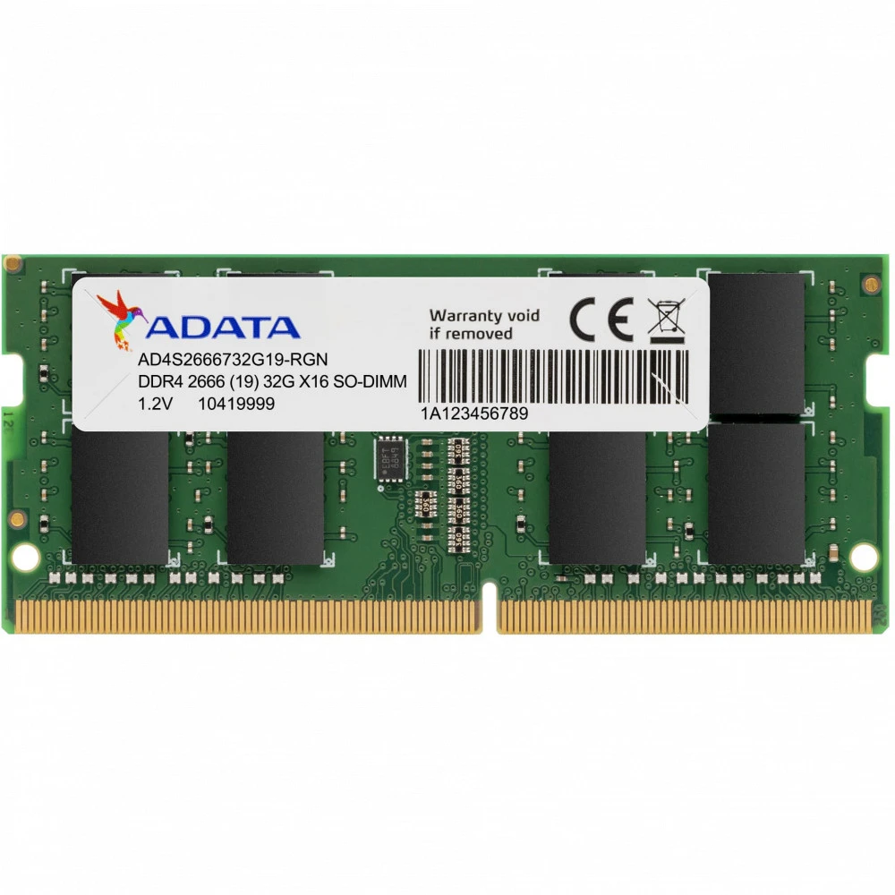 ОЗУ ADATA 8 ГБ AD4S26668G19-SGN SO-DIMM, DDR4, 8 Гб, 2666 МГц