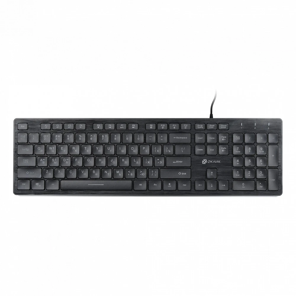 Клавиатура Oklick 550ML черный USB slim Multimedia LED 1061617 Проводная, USB