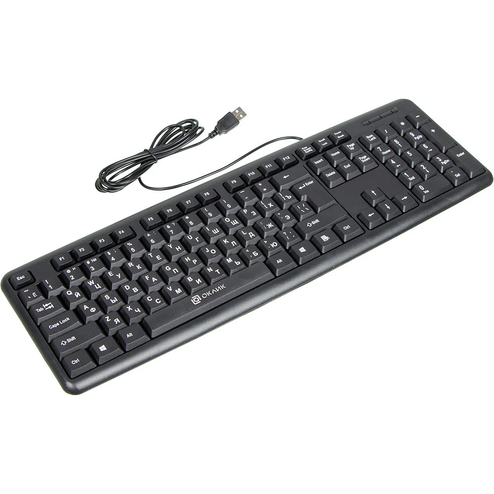 Клавиатура Oklick 180V2 черный USB 1185956 Проводная, USB