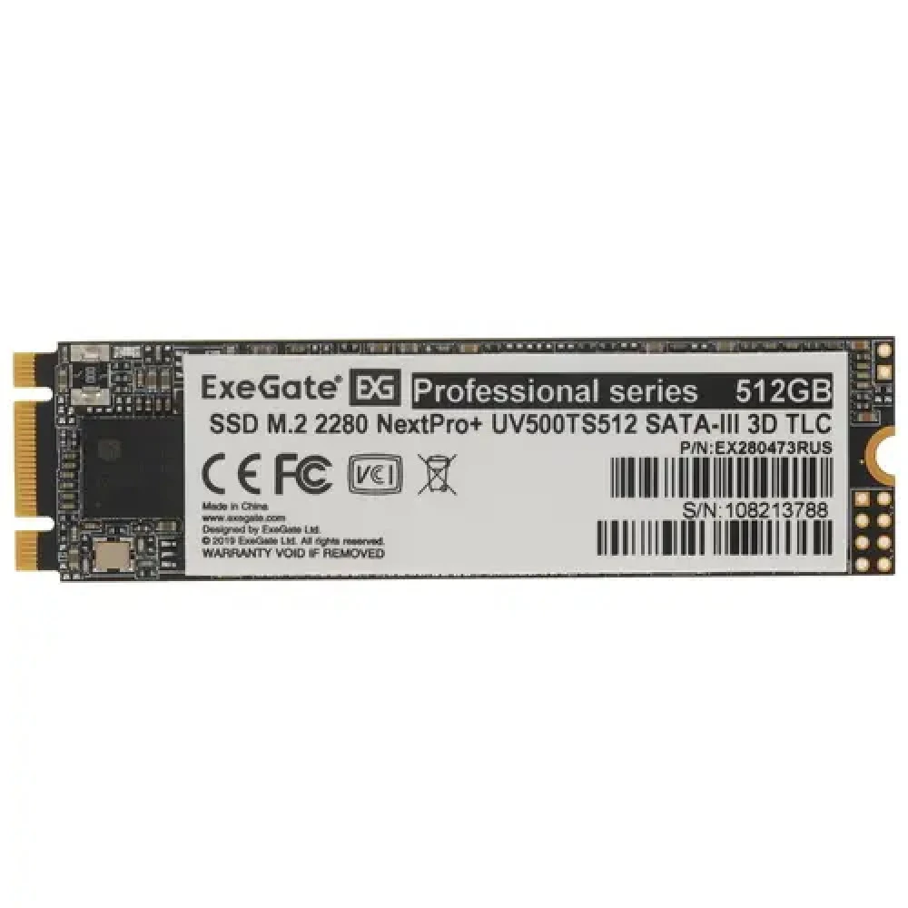 Жесткий диск ExeGate NextPro+ UV500TS512 EX280473RUS SSD (твердотельные), 512 ГБ, M.2, SATA