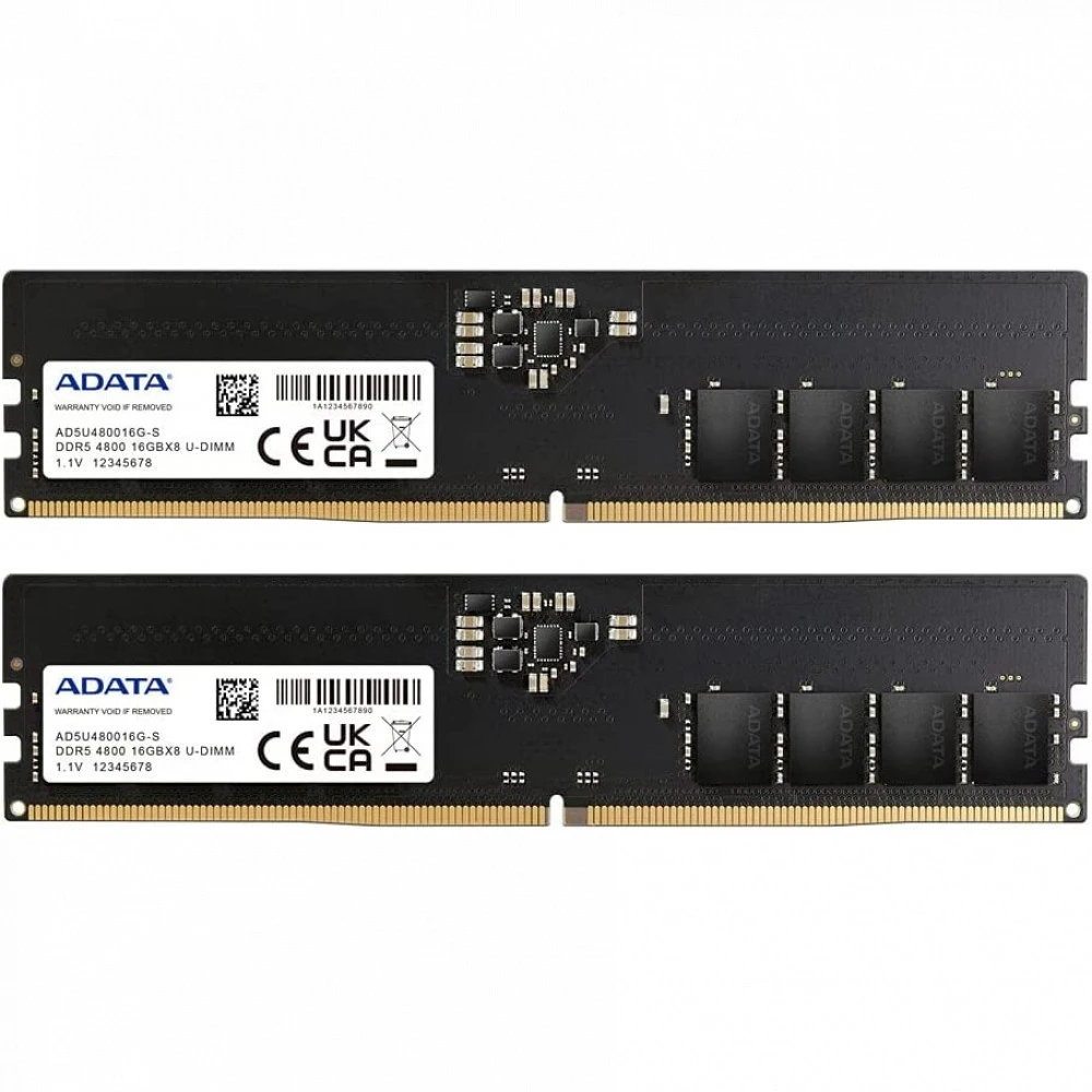 ОЗУ ADATA AD5U480016G-DT DIMM, DDR5, 32 Гб (2 х 16 Гб), 4800 МГц