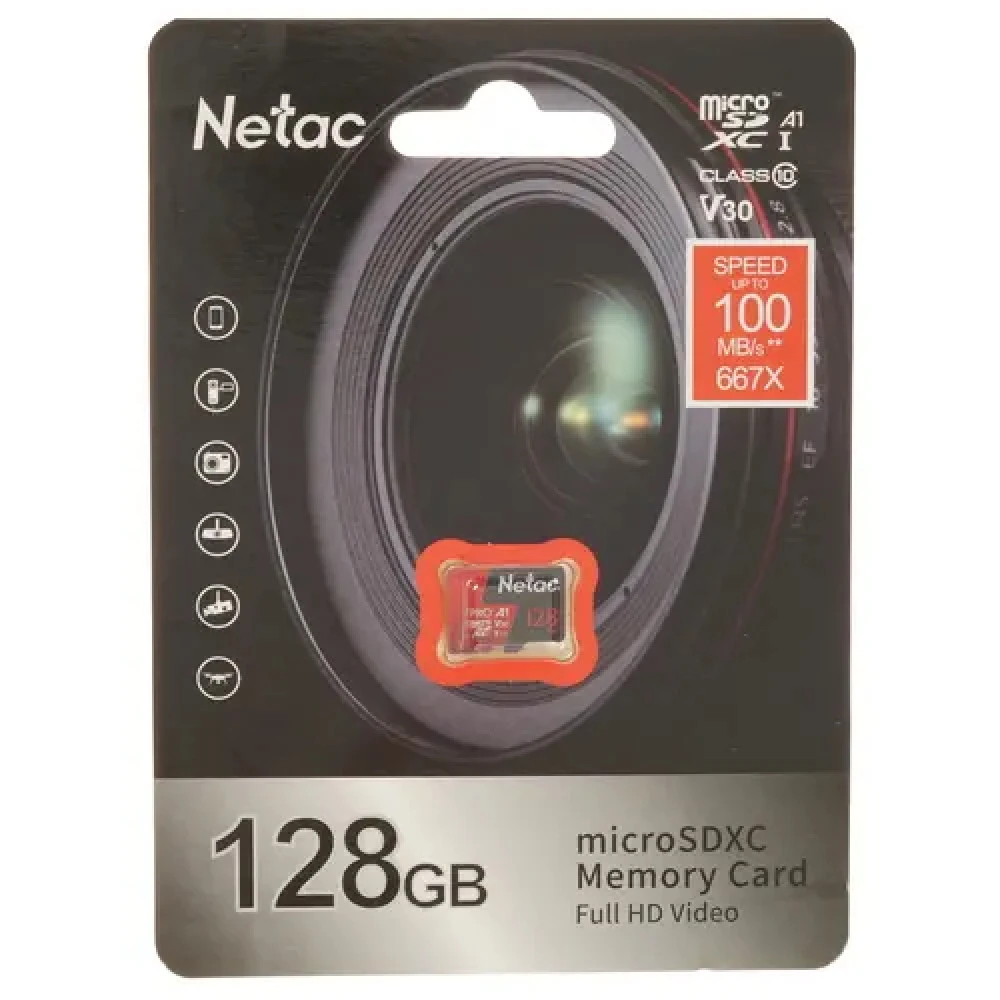 Флеш (Flash) карты Netac microSDXC [NT02P500PRO-128G-S] 128 ГБ