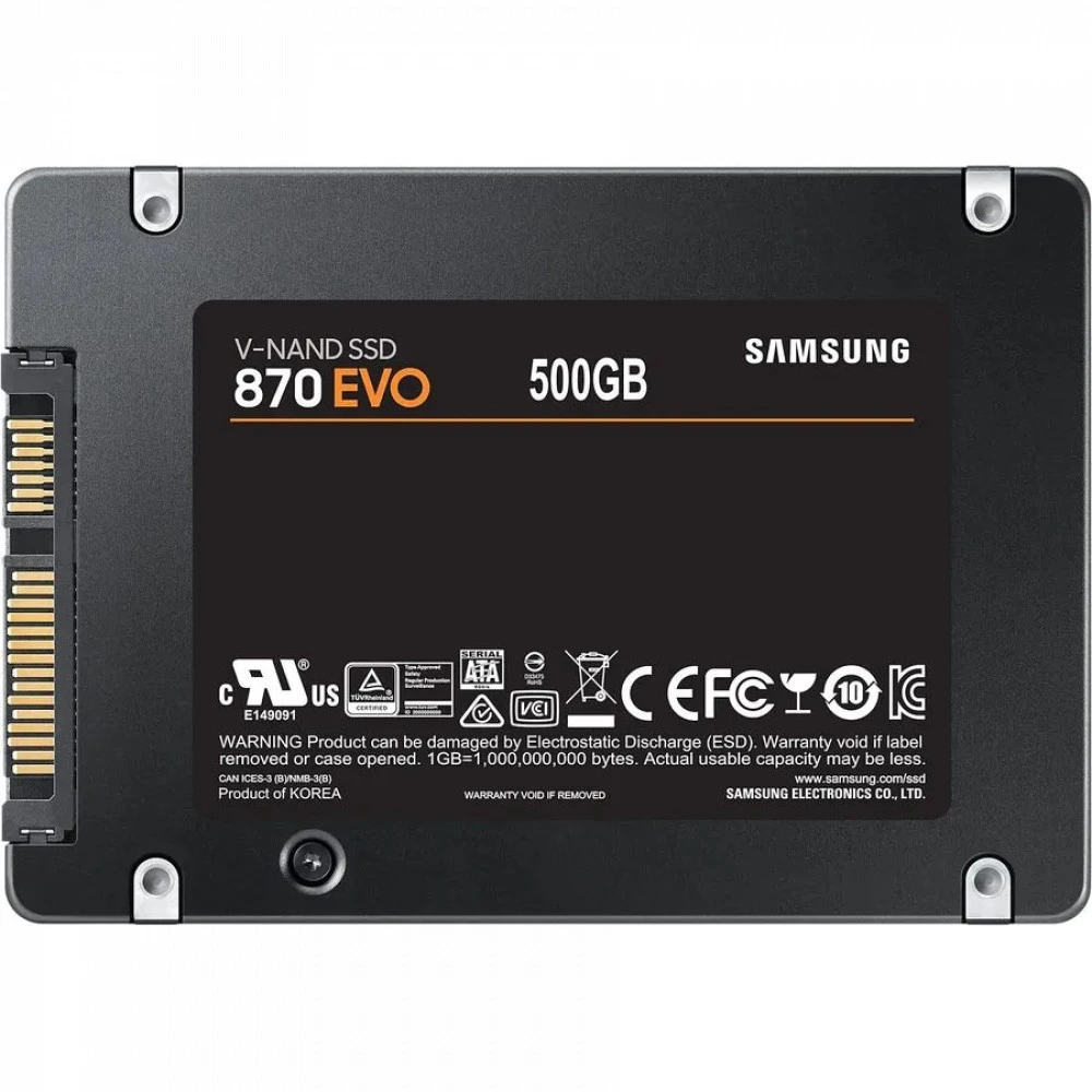 Жесткий диск Samsung 870 EVO MZ-77E500B/KR SSD (твердотельные), 500 ГБ, 2.5 дюйма, SATA
