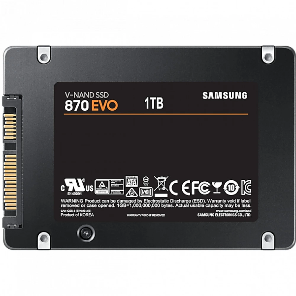 Жесткий диск Samsung 870 EVO Client SSD MZ-77E1T0B/EU SSD (твердотельные), 1 ТБ, 2.5 дюйма, SATA