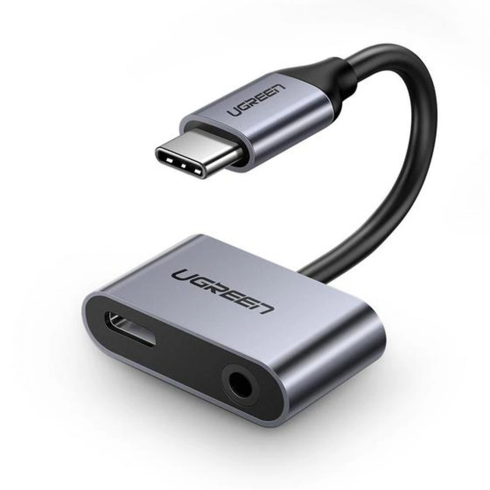 Кабель интерфейсный UGREEN CM193 Type C Male To 3.5mm Audio+ Type C 50596