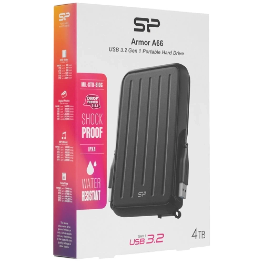 Внешние накопители Silicon Power Armor A66 SP040TBPHD66LS3K 4 ТБ