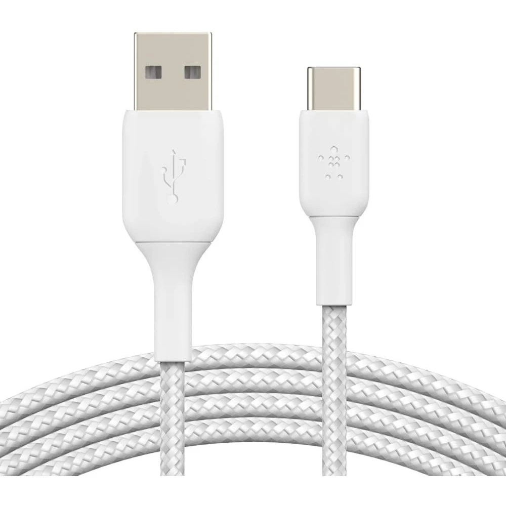 Кабель интерфейсный Belkin BRAIDED white (1m) CAB002BT1MWH