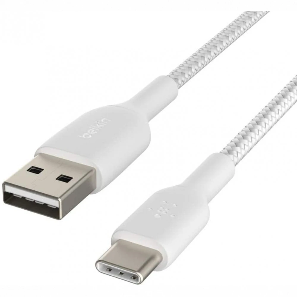 Кабель интерфейсный Belkin BRAIDED white (1m) CAB002BT1MWH
