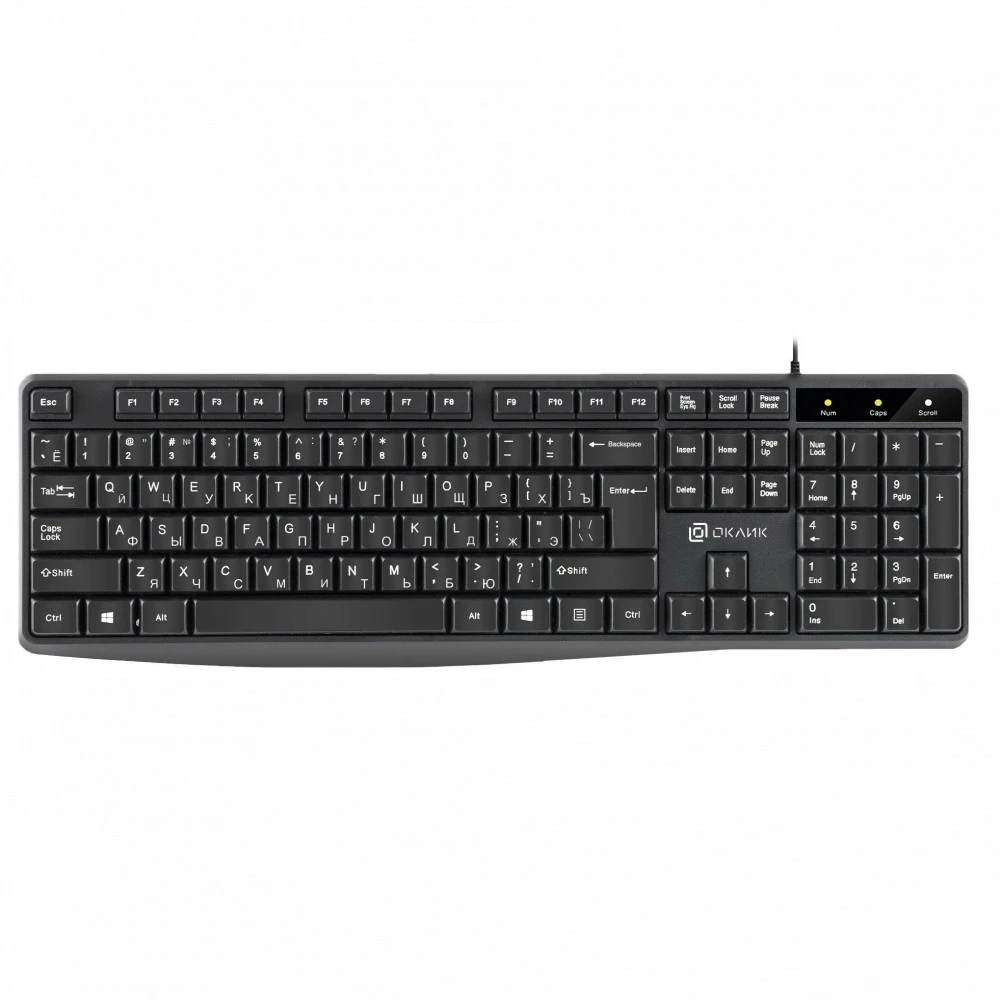 Клавиатура Oklick 145M черный USB Multimedia 1659983 Проводная, USB