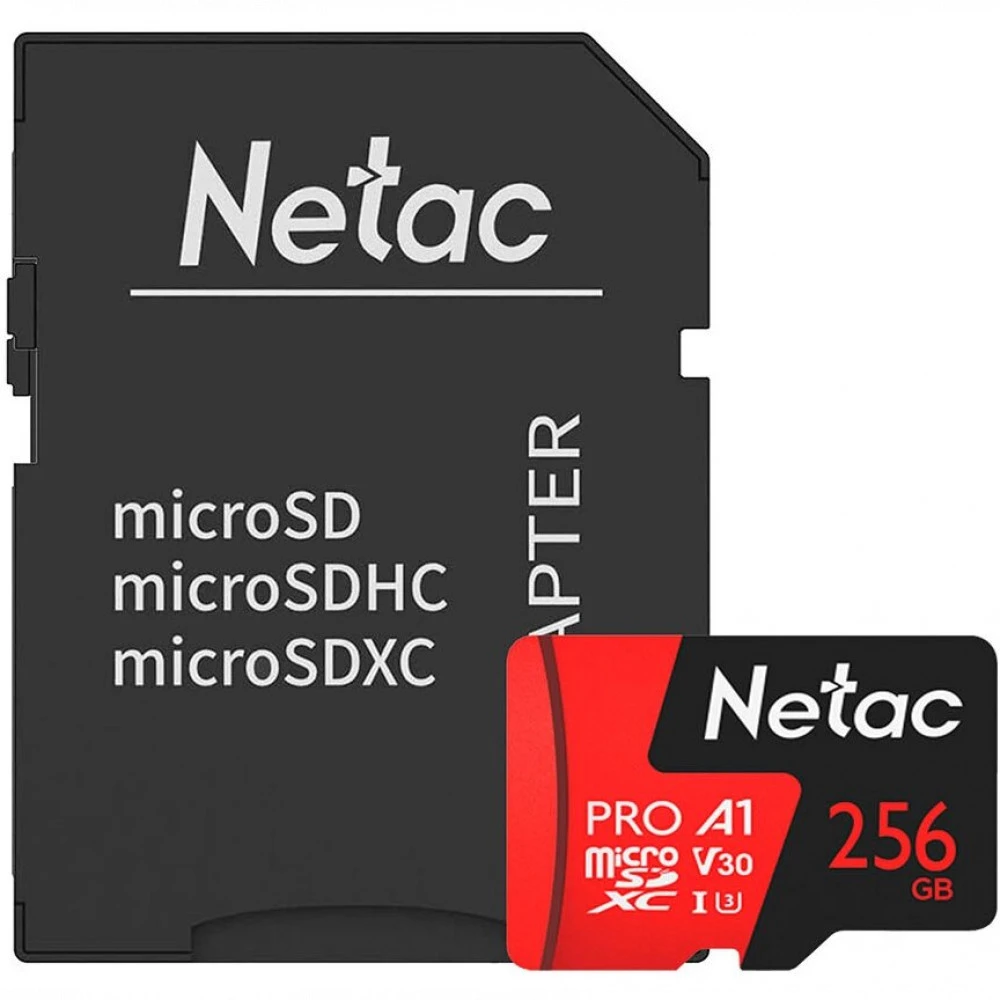 Флеш (Flash) карты Netac P500 Extreme Pro 256GB 100MB/s Class 10 + SD Adapter NT02P500PRO-256G-R 256 ГБ