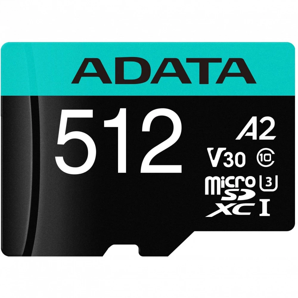 Флеш (Flash) карты ADATA microSDXC Class 10 + adapter SD AUSDX512GUI3V30SA2-RA1 512 ГБ