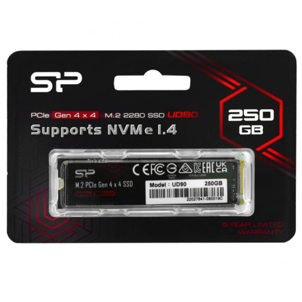 Жесткий диск Silicon Power UD90 SP250GBP44UD9005 SSD (твердотельные), 250 ГБ, M.2, PCIe