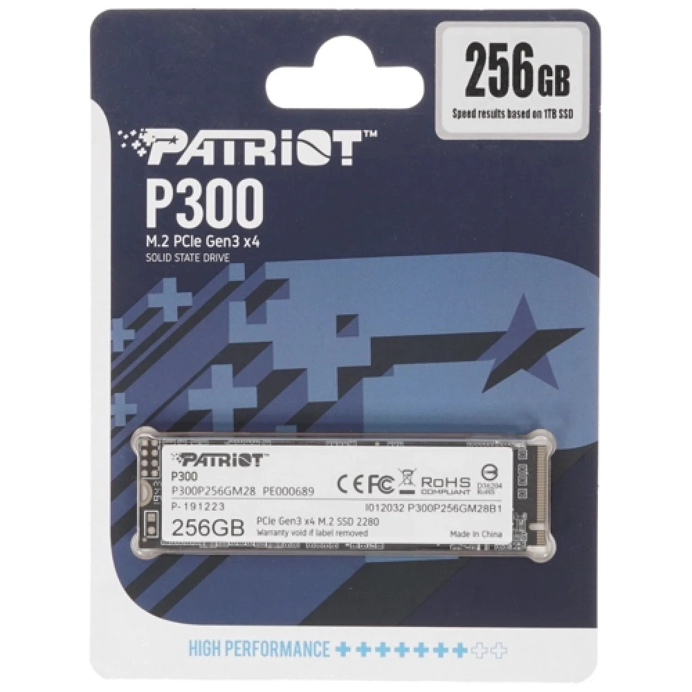 Жесткий диск Patriot P300 PE000689 SSD (твердотельные), 256 ГБ, M.2, PCIe
