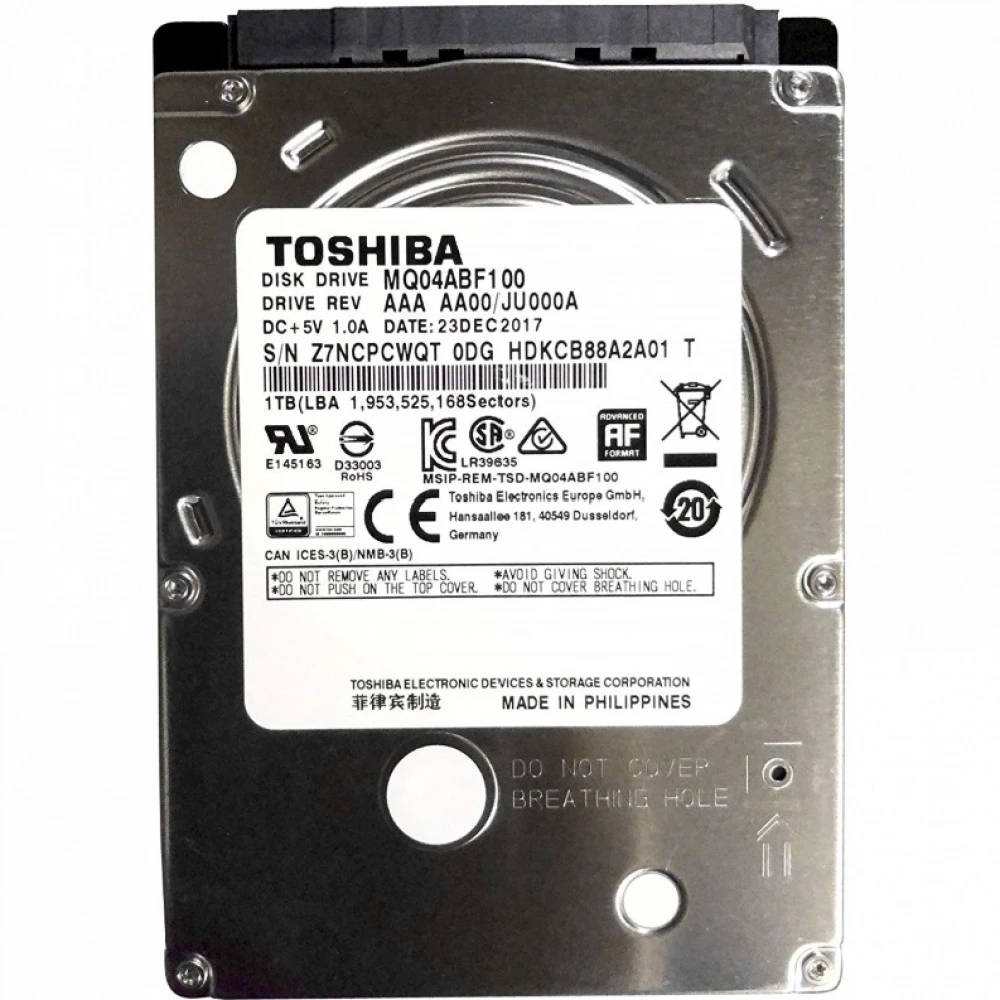 Жесткий диск Toshiba MQ04ABF100 HDD (классические), 1 ТБ, 2.5 дюйма, SATA