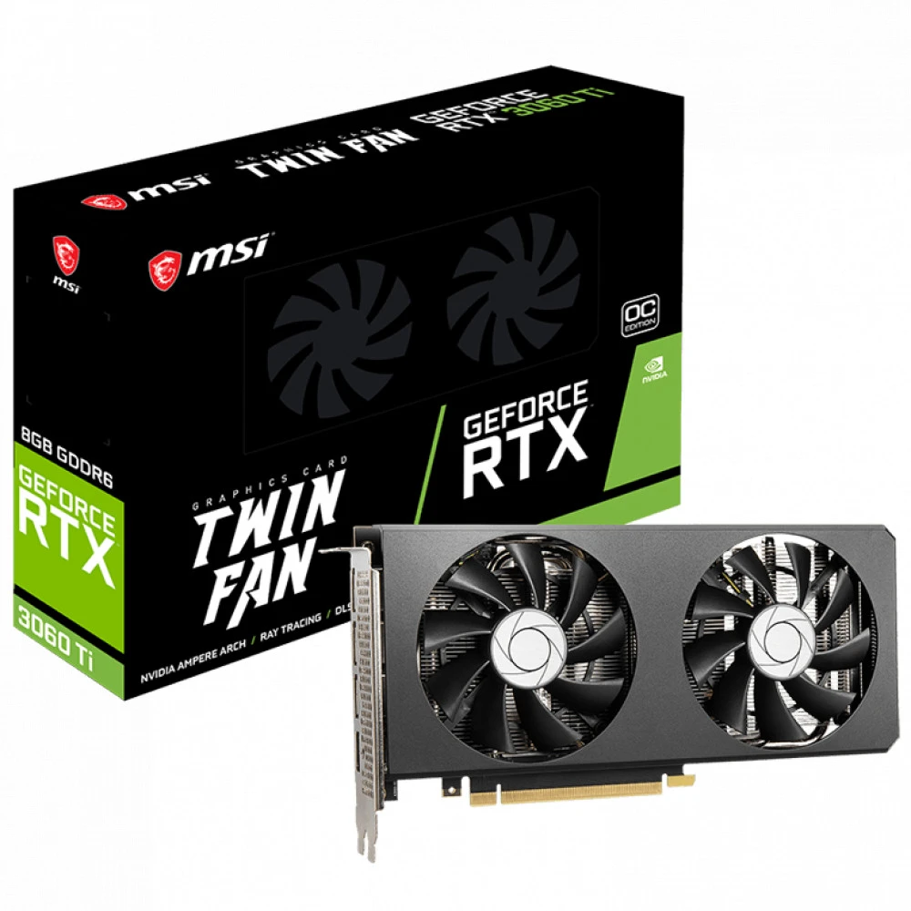 Видеокарта MSI NVIDIA GeForce RTX 3060Ti RTX 3060 TI TWIN FAN 8G LHR 8 ГБ