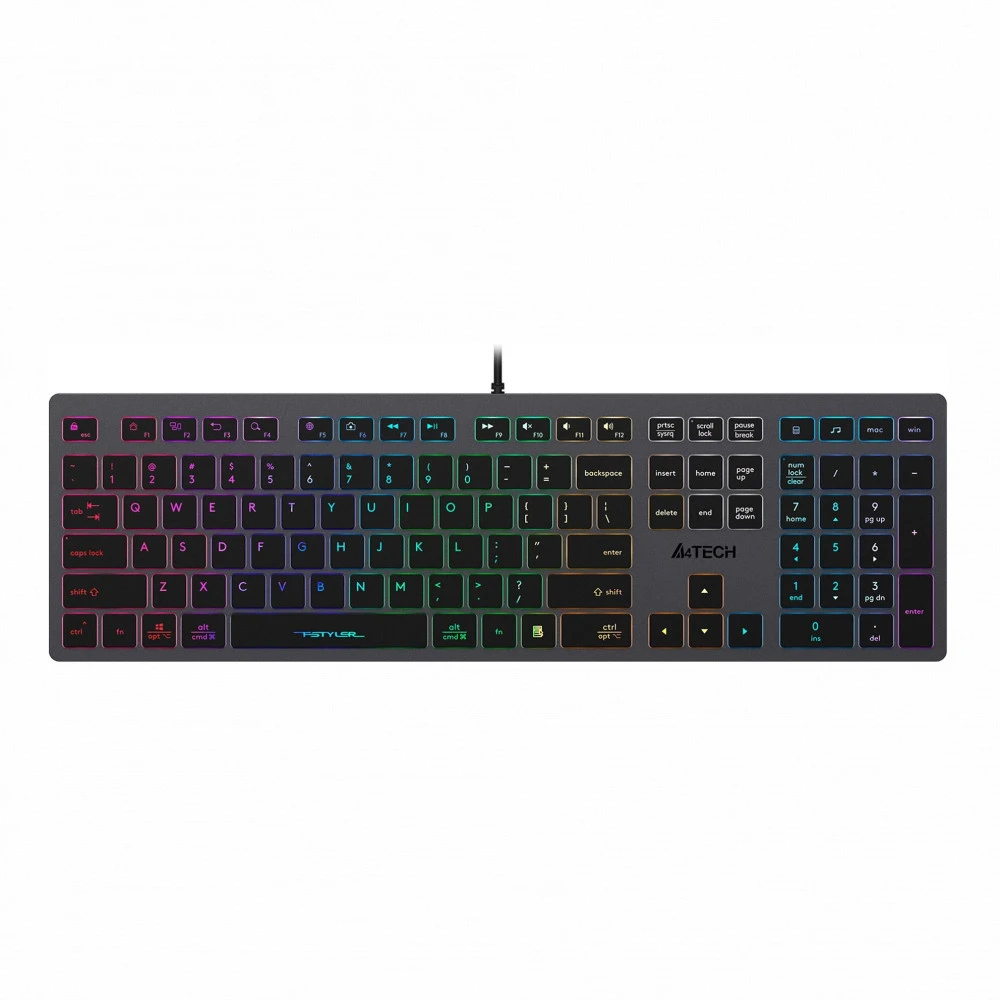 Клавиатура A4Tech FX60H GREY/NEON Проводная, USB