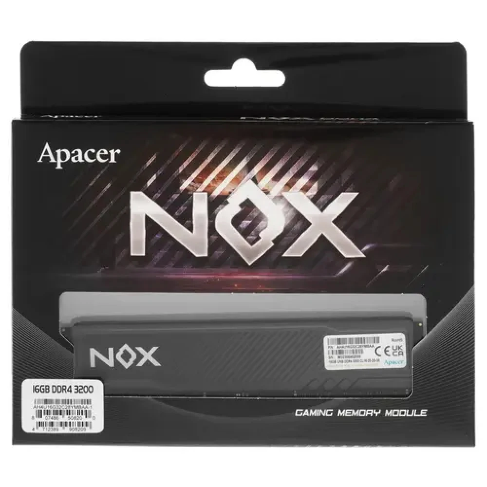 ОЗУ Apacer NOX [AH4U16G32C28YMBAA-1] DIMM, DDR4, 16 Гб, 3200 МГц