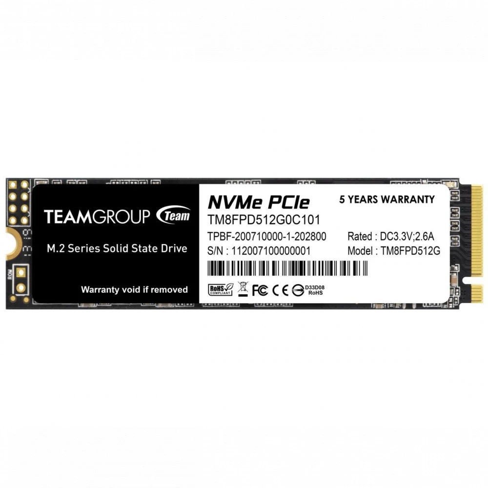 Жесткий диск Team Group MP33 PRO TM8FPD512G0C101 SSD (твердотельные), 512 ГБ, M.2, PCIe
