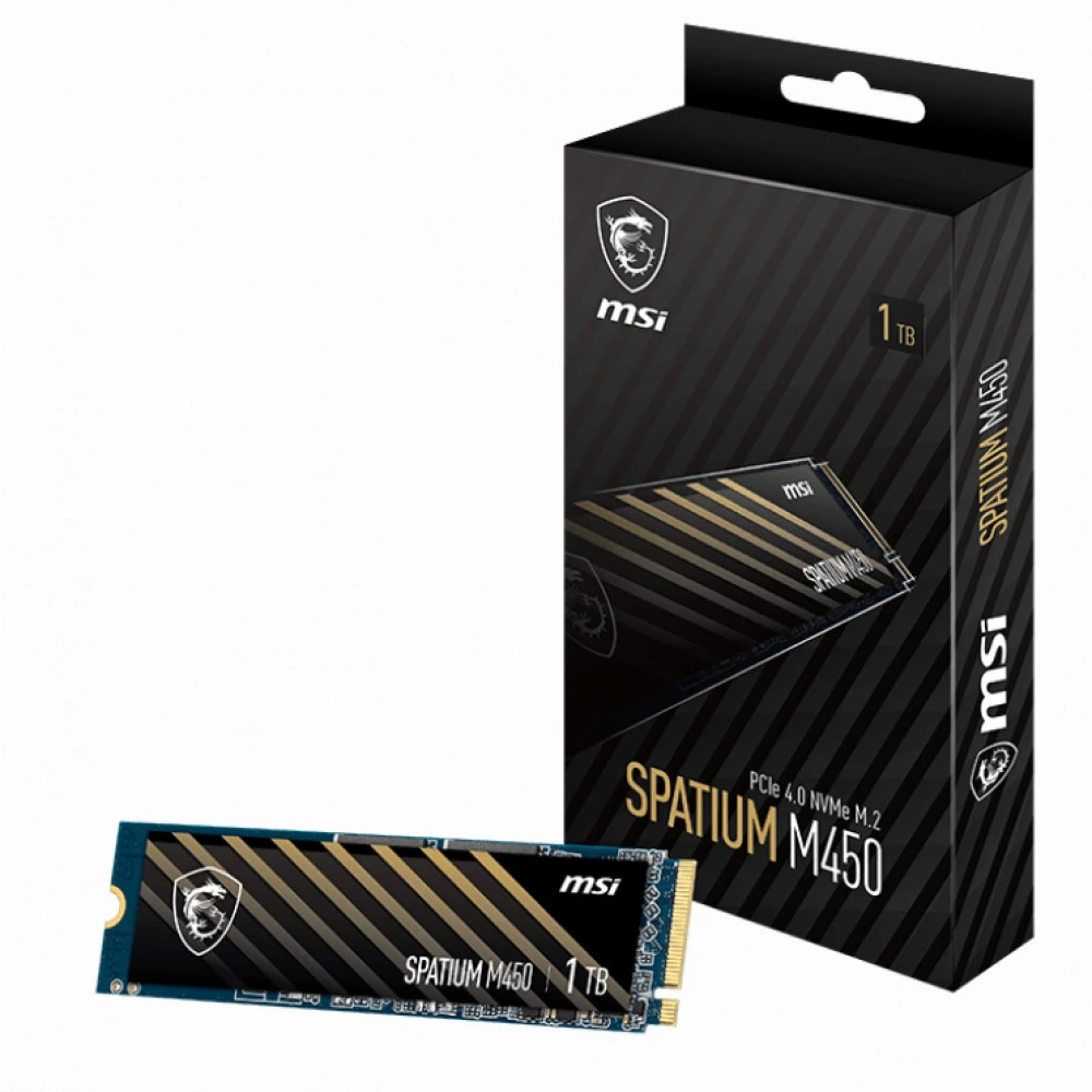 Жесткий диск MSI SPATIUM M450 PCIe 4.0 NVMe M.2 1TB SSD (твердотельные), 1 ТБ, M.2, PCIe