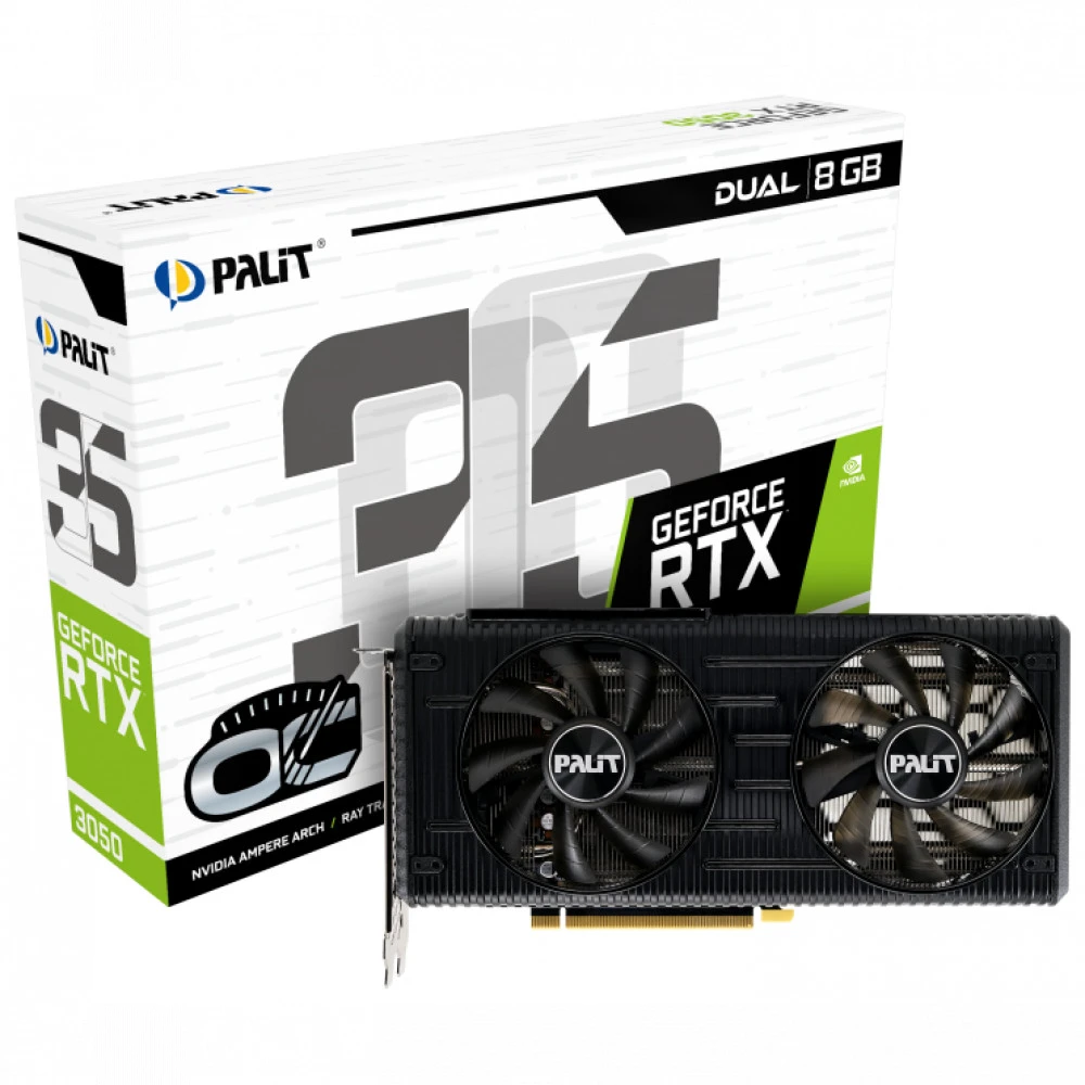 Видеокарта Palit GeForce RTX3050 NE63050T19P1-190AD LHR 8 ГБ