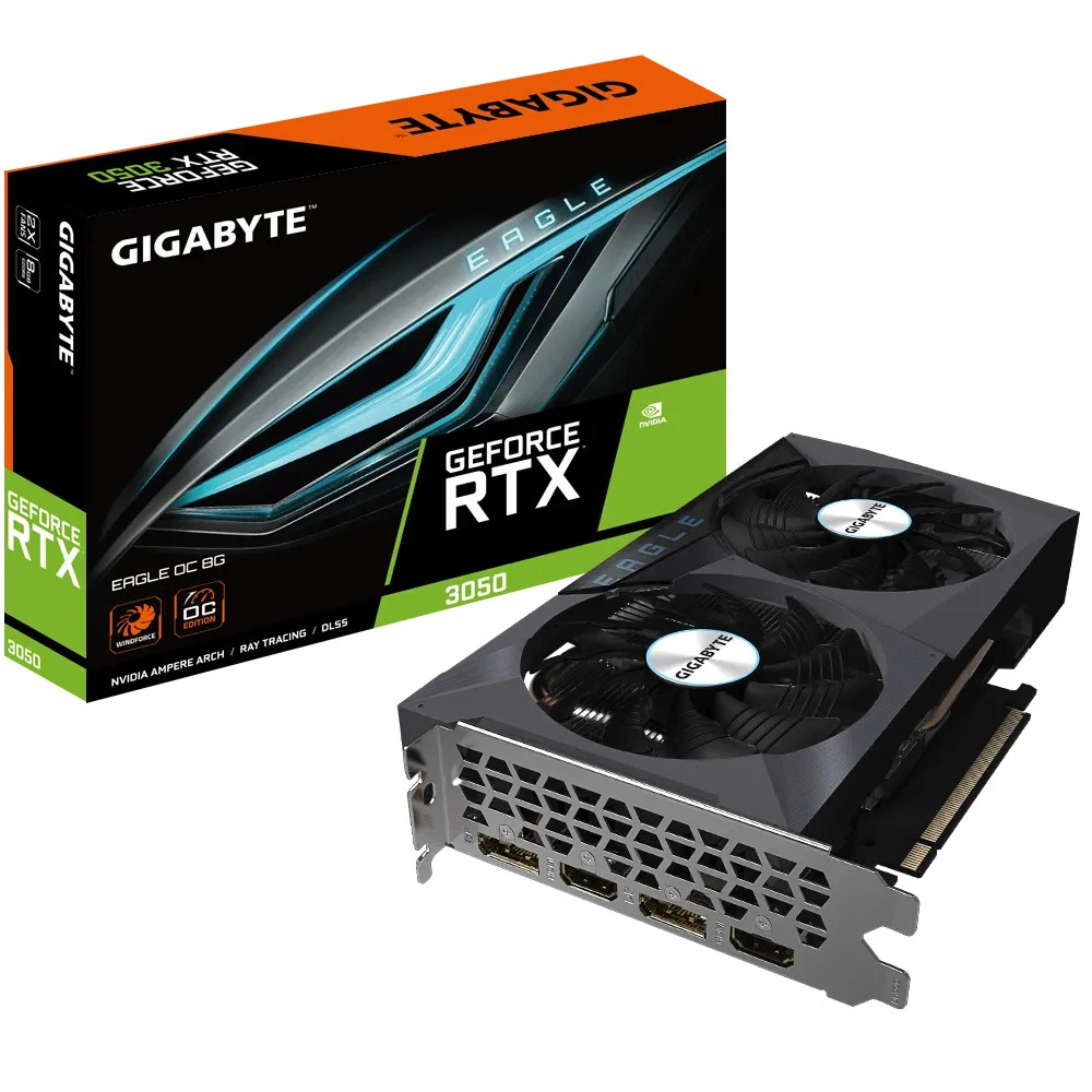 Видеокарта Gigabyte GeForce RTX3050 GV-N3050EAGLE OC-8GD R1.0 LHR 8 ГБ