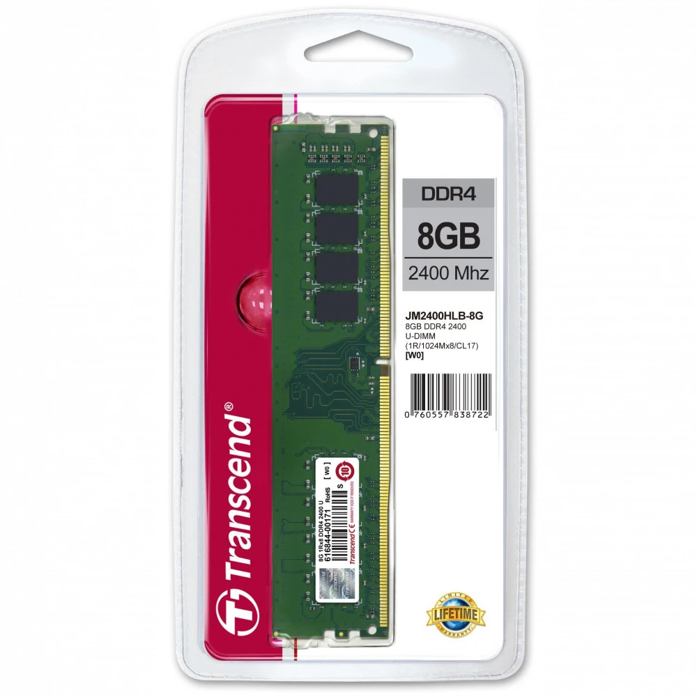 ОЗУ Transcend 8GB JM2666HLB-8G BOX DIMM, DDR4, 8 Гб, 2666 МГц