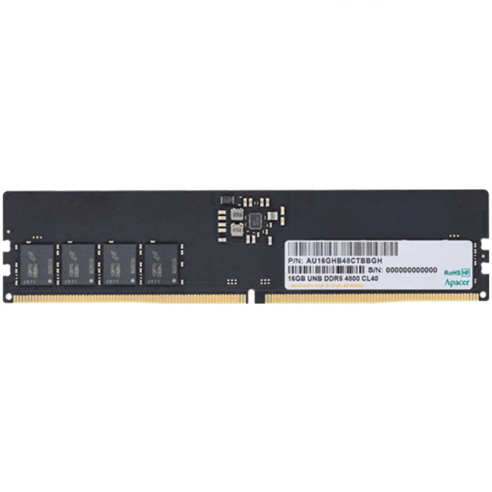 ОЗУ Apacer 16GB FL.16G2A.PTH DIMM, DDR5, 16 Гб, 4800 МГц