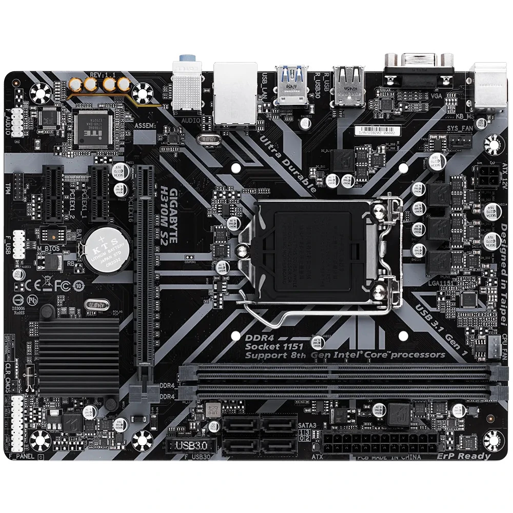 Материнская плата Gigabyte GA-H310M S2 (REV1.1) Micro-ATX, LGA 1151