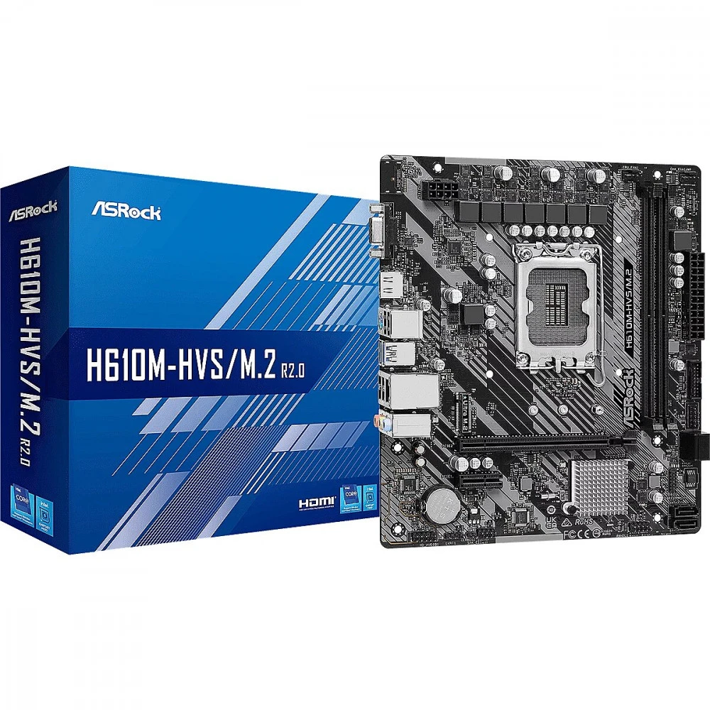Материнская плата ASRock H610M-HVS/M.2 R2.0 Micro-ATX, LGA 1700