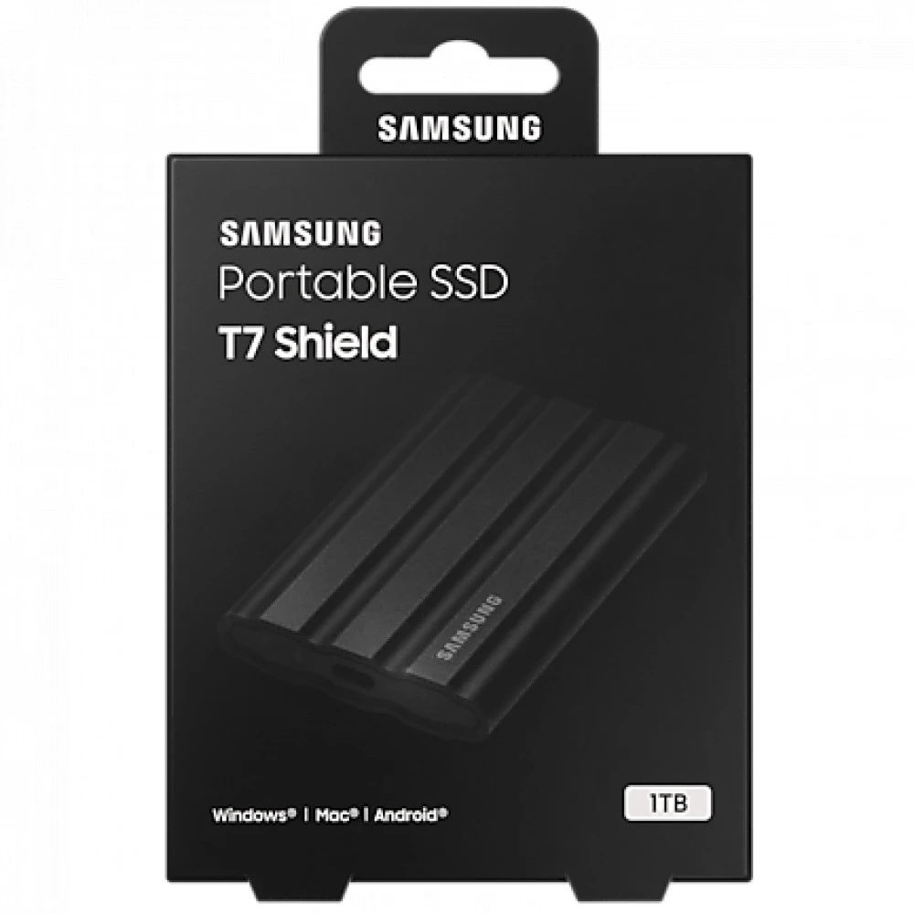 Внешние накопители Samsung External SSD T7 Shield Black MU-PE1T0S/WW 1 ТБ, Разъём USB Type-C