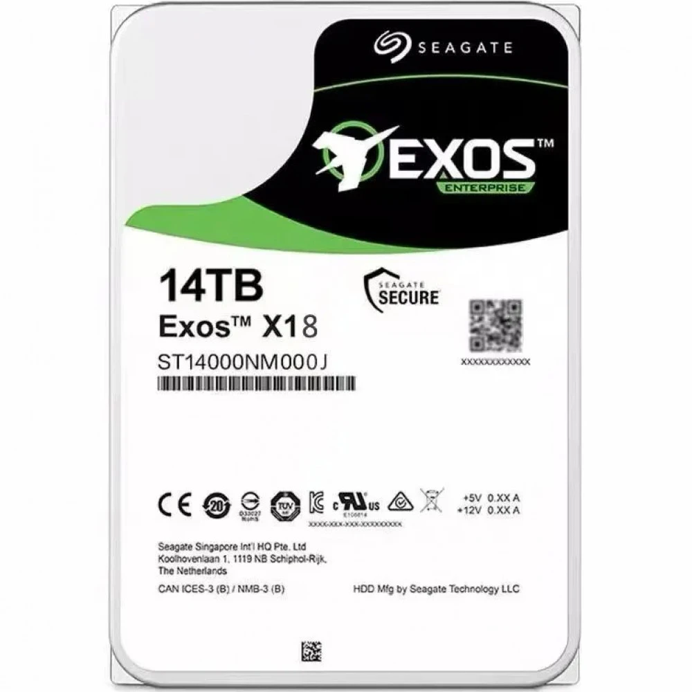 Серверный жесткий диск Seagate Exos X18 ST14000NM000J HDD, 3,5 LFF, 14 ТБ, SATA