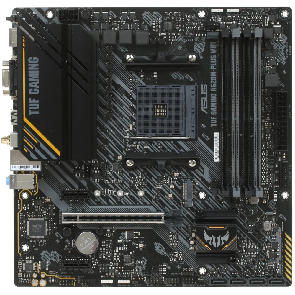 Материнская плата Asus TUF GAMING A520M-PLUS WIFI TUF GAMING A520M-PLUS WIFI				TUF GAMING A520M-PLU Micro-ATX, AMD AM4