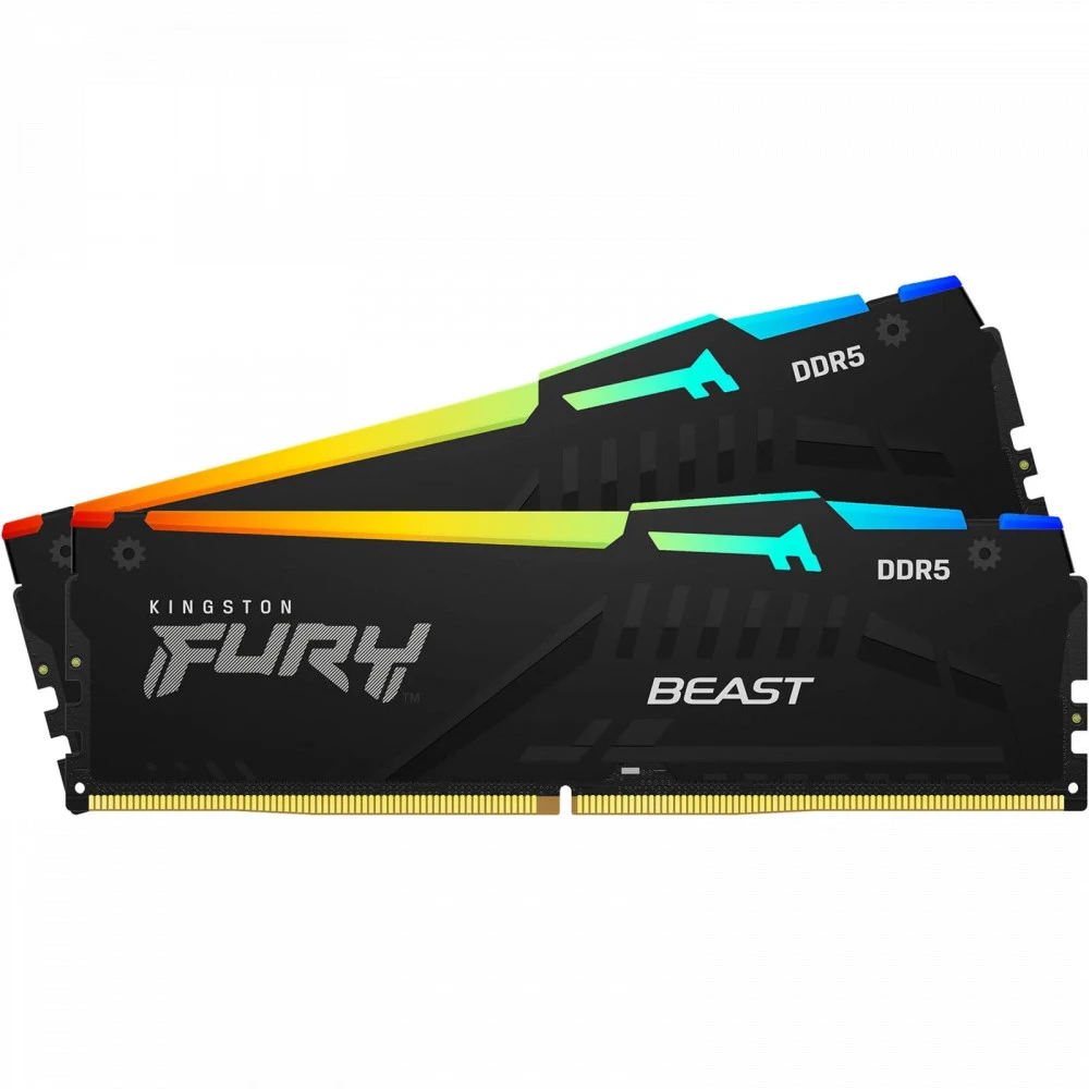 ОЗУ Kingston Fury Beast Black RGB KF556C36BBEAK2-32 DIMM, DDR5, 32 Гб (2 х 16 Гб), 5600 МГц