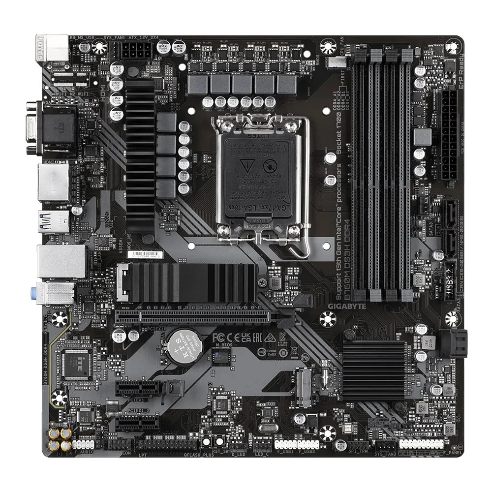 Материнская плата Gigabyte B760M DS3H DDR4 Micro-ATX, LGA 1700