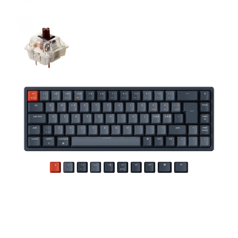Клавиатура Keychron Brown Switch RGB Hot-Swap Aluminum Frame Gateron G pro Mechanical Wireless K6W3_Keychron Беспроводная